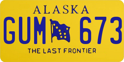 AK license plate GUM673