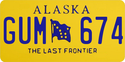 AK license plate GUM674