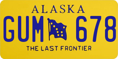 AK license plate GUM678