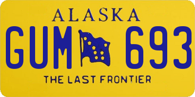 AK license plate GUM693
