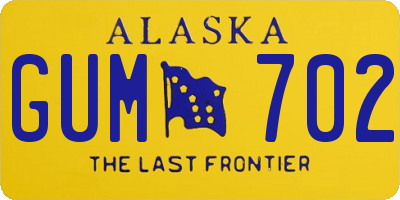 AK license plate GUM702