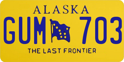 AK license plate GUM703