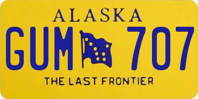 AK license plate GUM707