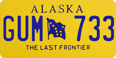 AK license plate GUM733