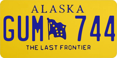 AK license plate GUM744