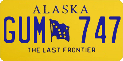AK license plate GUM747