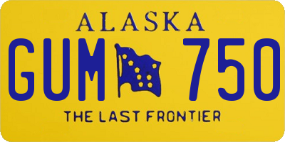 AK license plate GUM750