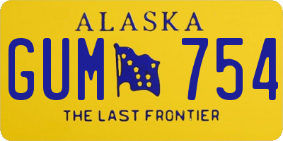 AK license plate GUM754