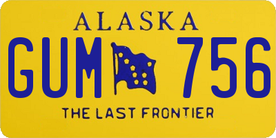 AK license plate GUM756