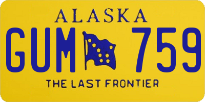 AK license plate GUM759
