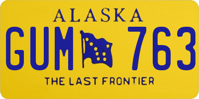 AK license plate GUM763