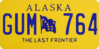 AK license plate GUM764