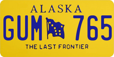 AK license plate GUM765