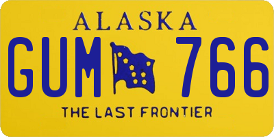 AK license plate GUM766