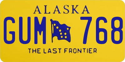 AK license plate GUM768