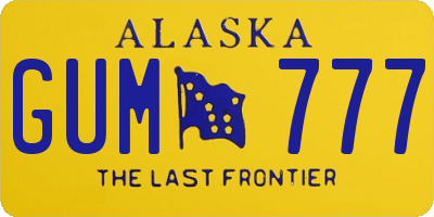 AK license plate GUM777