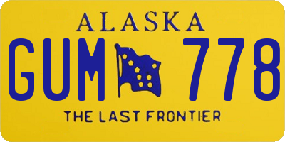 AK license plate GUM778
