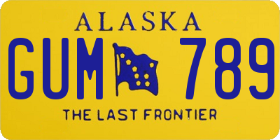 AK license plate GUM789