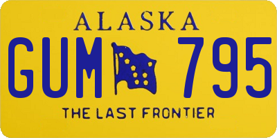 AK license plate GUM795