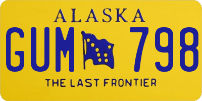AK license plate GUM798