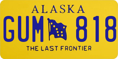 AK license plate GUM818
