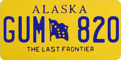 AK license plate GUM820