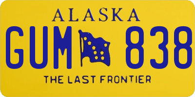 AK license plate GUM838