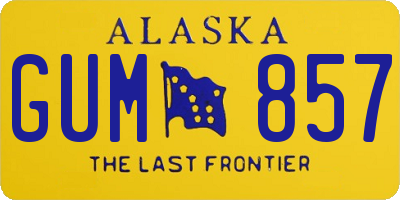 AK license plate GUM857