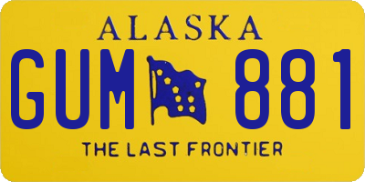 AK license plate GUM881