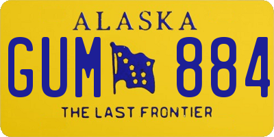 AK license plate GUM884