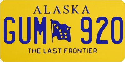 AK license plate GUM920