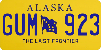 AK license plate GUM923