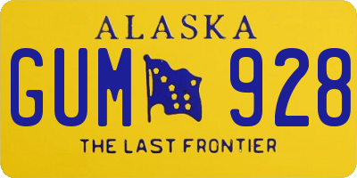 AK license plate GUM928