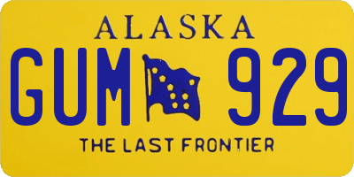 AK license plate GUM929