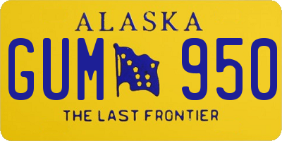 AK license plate GUM950