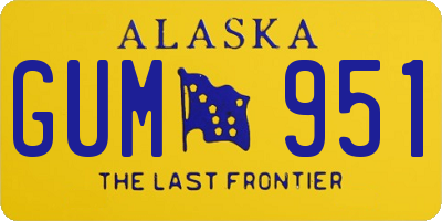 AK license plate GUM951