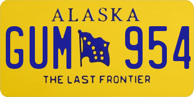 AK license plate GUM954