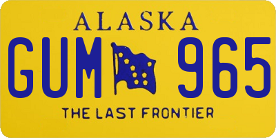 AK license plate GUM965