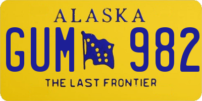 AK license plate GUM982