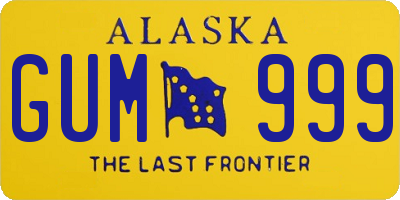 AK license plate GUM999