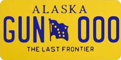AK license plate GUN000