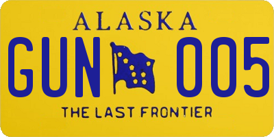 AK license plate GUN005