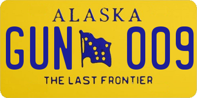 AK license plate GUN009