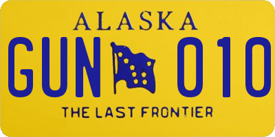 AK license plate GUN010