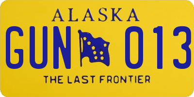 AK license plate GUN013