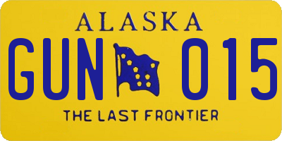 AK license plate GUN015