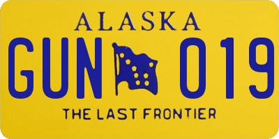 AK license plate GUN019