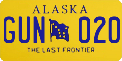 AK license plate GUN020