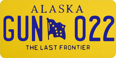 AK license plate GUN022