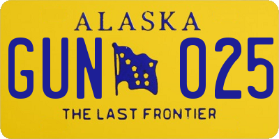 AK license plate GUN025
